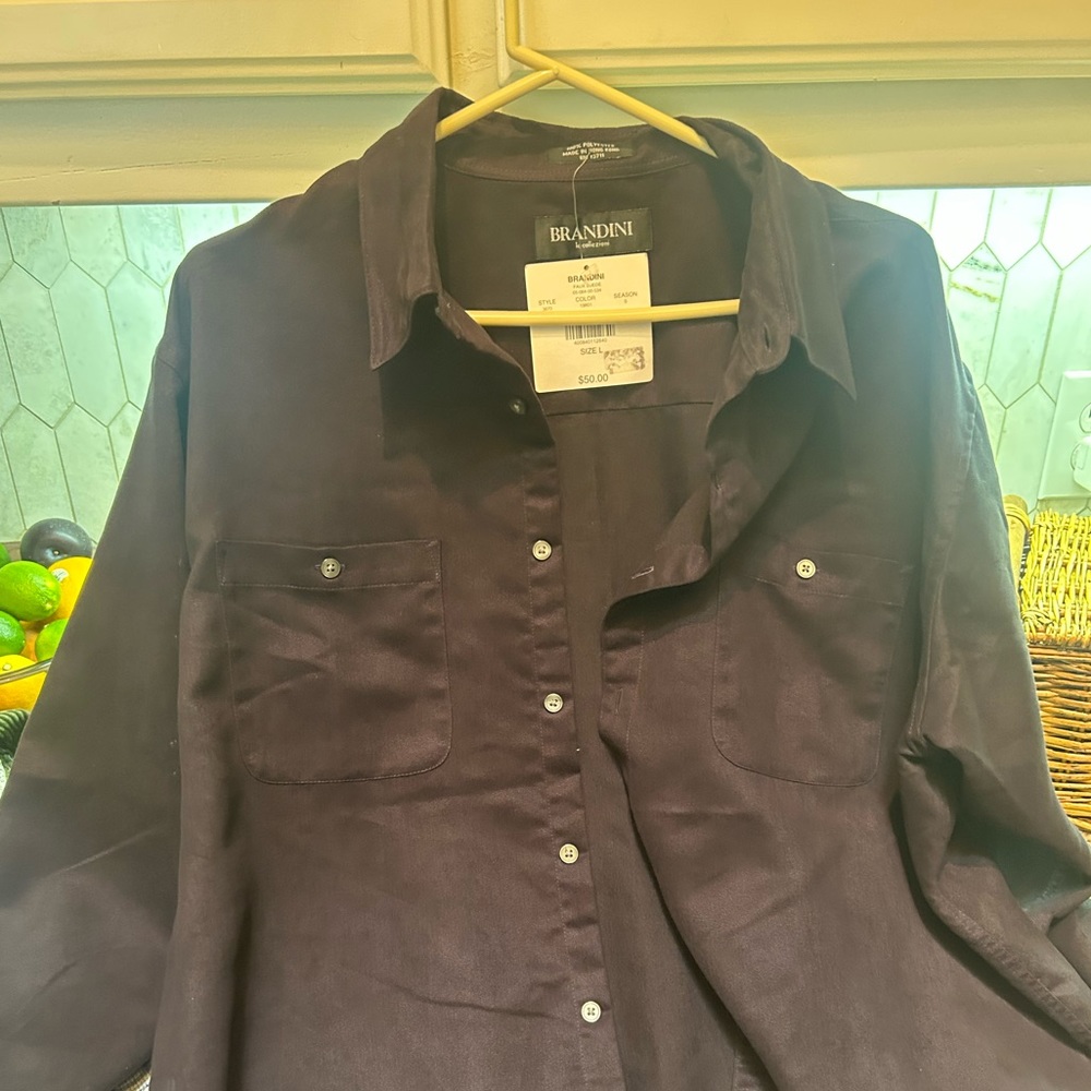 Brandini black button down (large) never been worn with tags